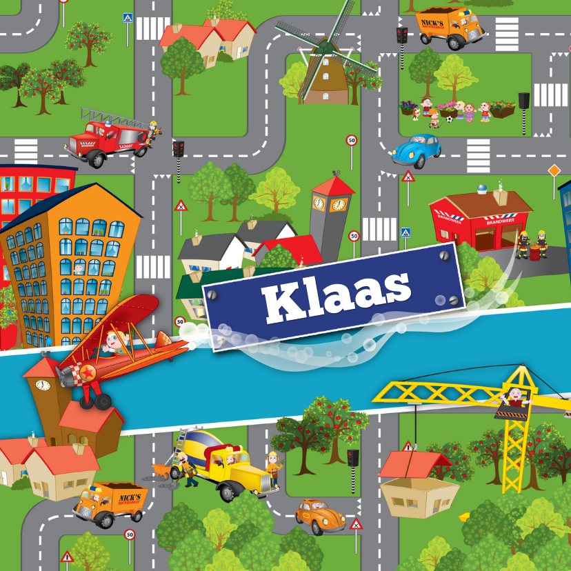 Kinderfeestjes - Kinderfeestje auto vervoer voertuigen plattegrond