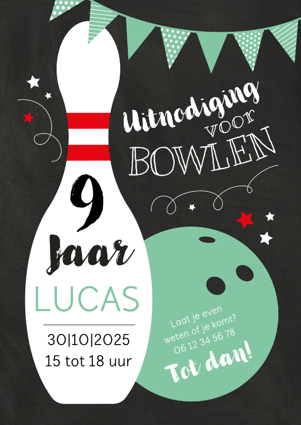 Kinderfeestjes - Kinderfeestje bowlen groene bal