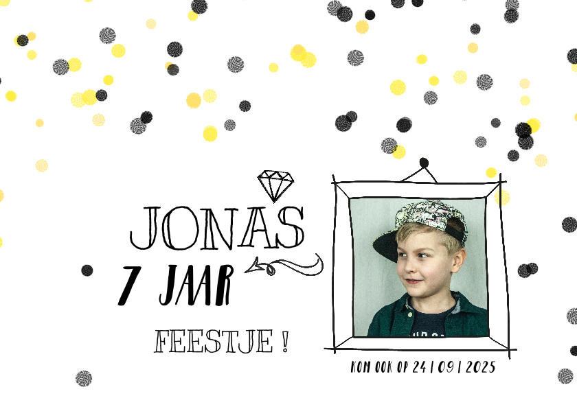 Kinderfeestje confetti hip geel zwart - Kinderfeestjes Kinderfeestjes - Kinderfeestje confetti hip geel zwart