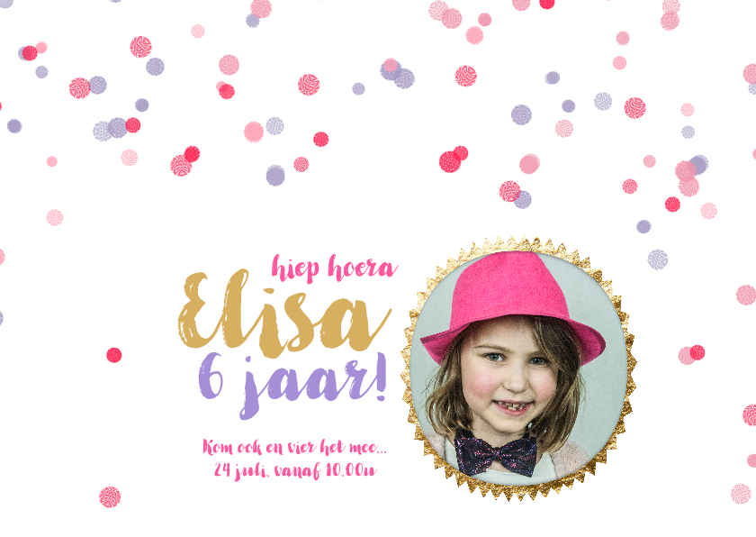 Kinderfeestje confetti stippen meisje - Kinderfeestjes Kinderfeestjes - Kinderfeestje confetti stippen meisje