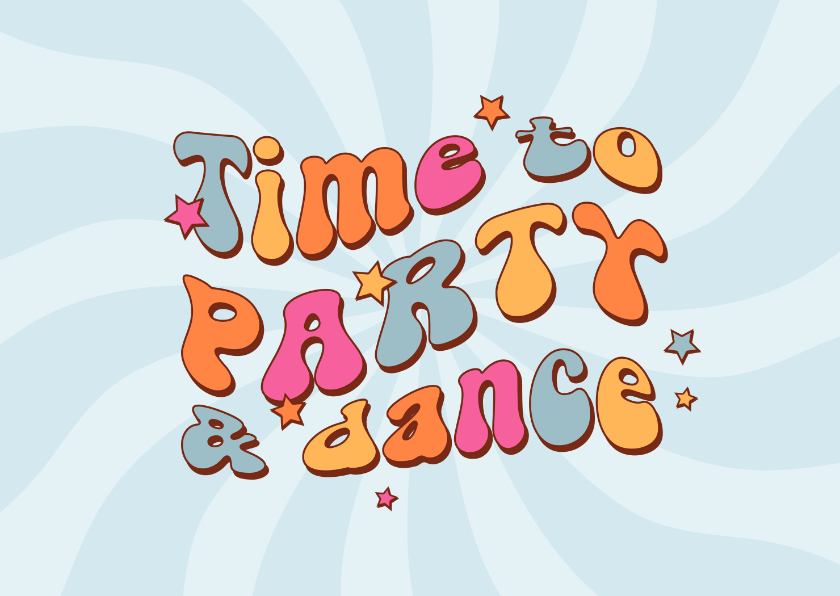 Kinderfeestje dansfeest disco uitnodiging funky - Kinderfeestjes Kinderfeestjes - Kinderfeestje dansfeest disco uitnodiging funky