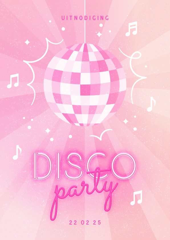 Kinderfeestje disco party met discobal en neon tekst - Kinderfeestjes Kinderfeestjes - Kinderfeestje disco party met discobal en neon tekst