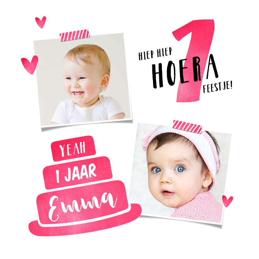 Kinderfeestje eerste verjaardag hip met eigen foto - Kinderfeestjes Kinderfeestjes - Kinderfeestje eerste verjaardag hip met eigen foto