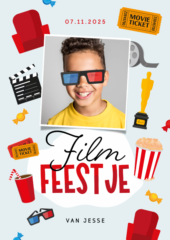 Kinderfeestje filmfeestje bioscoop popcorn 3d bril foto - Kinderfeestjes Kinderfeestjes - Kinderfeestje filmfeestje bioscoop popcorn 3d bril foto