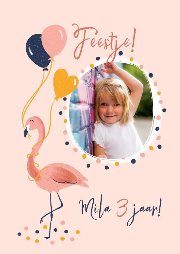 Kinderfeestjes - Kinderfeestje flamingo met ballonnen
