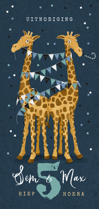 Kinderfeestjes - Kinderfeestje giraf feest tweeling confetti slingers