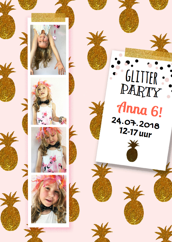 Kinderfeestje glitter pasfoto - Kinderfeestjes Kinderfeestjes - Kinderfeestje glitter pasfoto