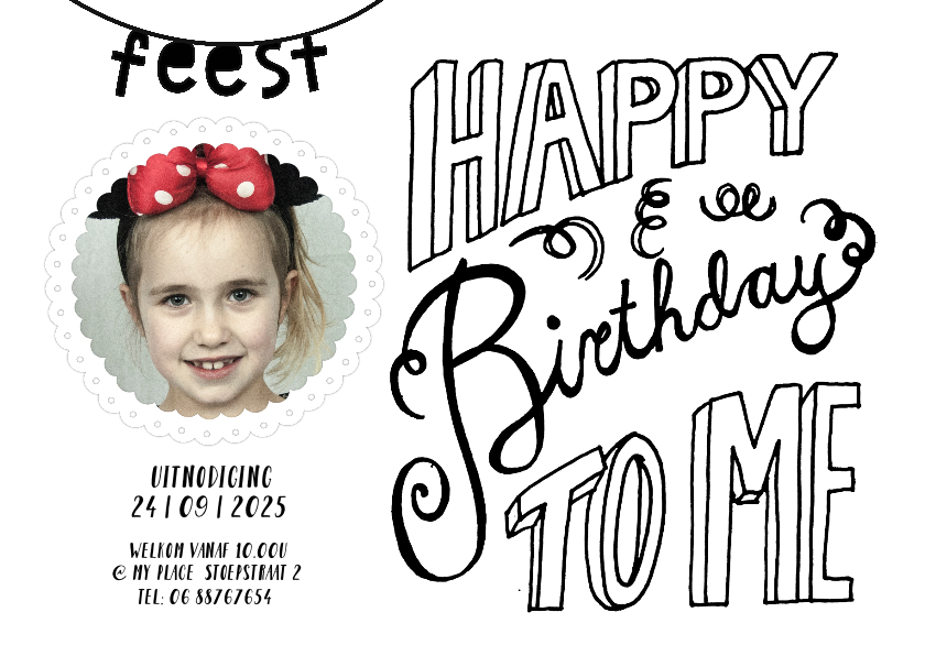 Kinderfeestje handlettering foto slinger - Kinderfeestjes Kinderfeestjes - Kinderfeestje handlettering foto slinger