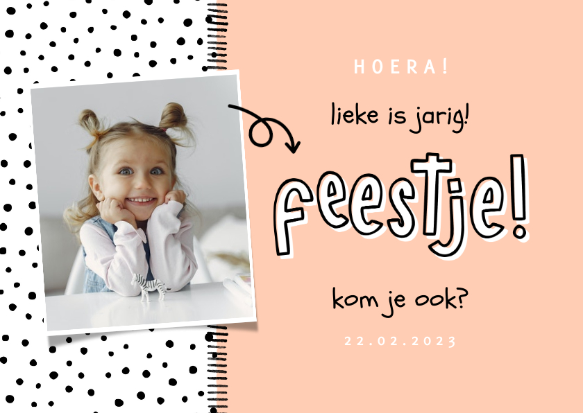 Kinderfeestje hip met foto en aanpasbare kleur - Kinderfeestjes Kinderfeestjes - Kinderfeestje hip met foto en aanpasbare kleur