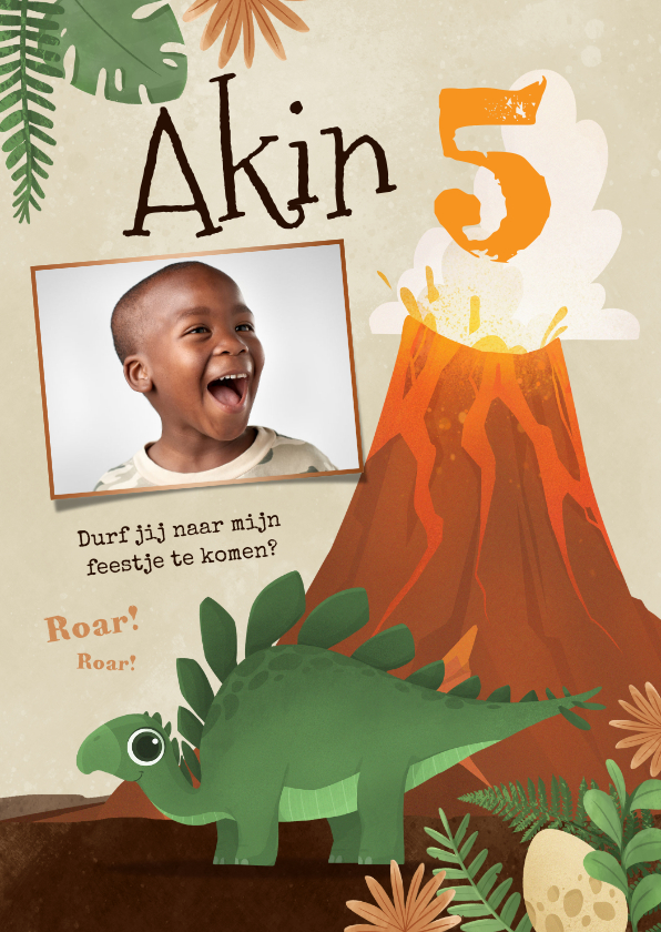 Kinderfeestjes - Kinderfeestje jongen dino's ei vulkaan dinosaurus jungle