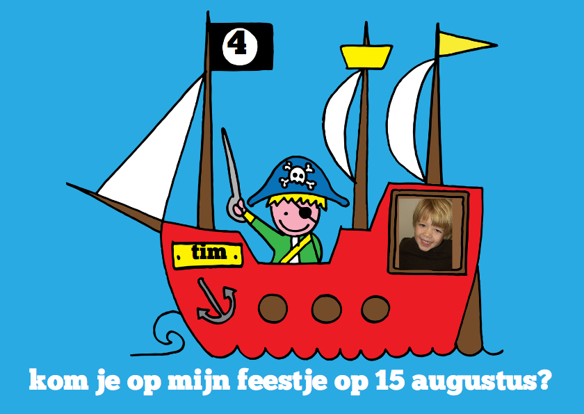 Kinderfeestje jongen piraat foto stoer - Kinderfeestjes Kinderfeestjes - Kinderfeestje jongen piraat foto stoer
