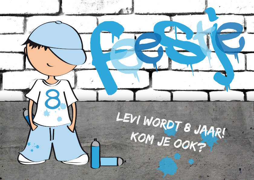 Kinderfeestjes - Kinderfeestje jongen stoer graffiti