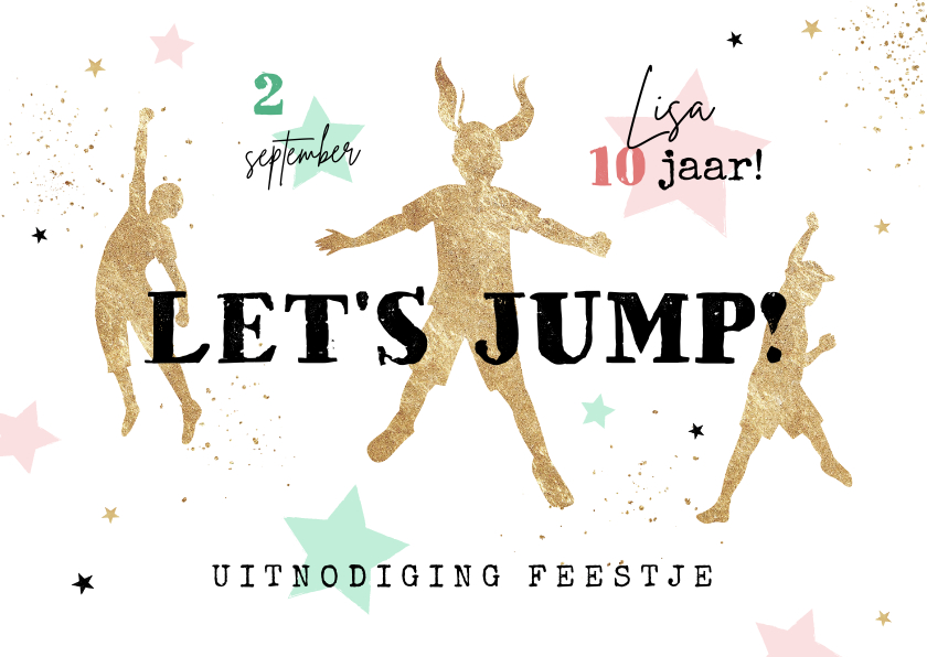 Kinderfeestjes - Kinderfeestje jump party trampoline sterren goud