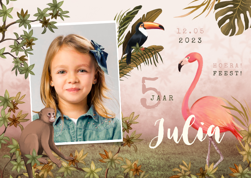 Kinderfeestje jungle dieren tropisch meisje foto - Kinderfeestjes Kinderfeestjes - Kinderfeestje jungle dieren tropisch meisje foto