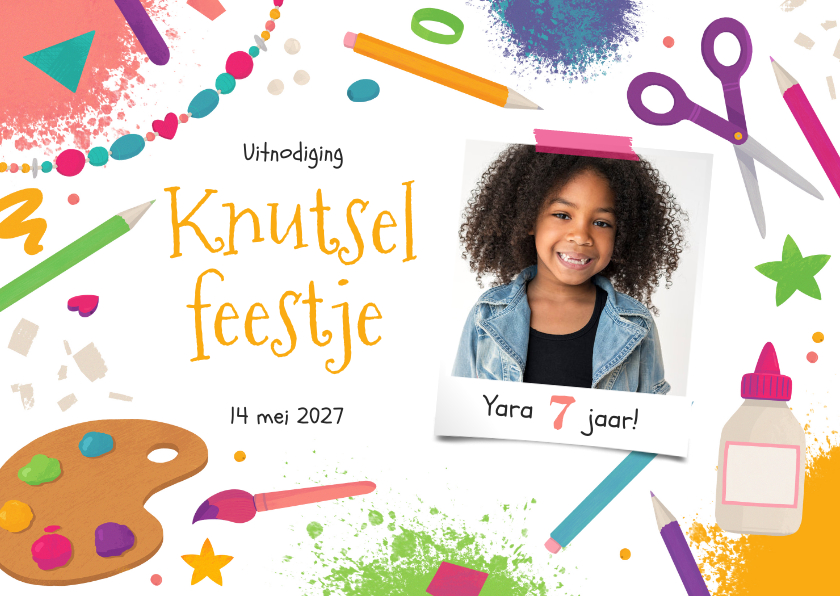 Kinderfeestjes - Kinderfeestje knutselen verf lijm knipsels foto