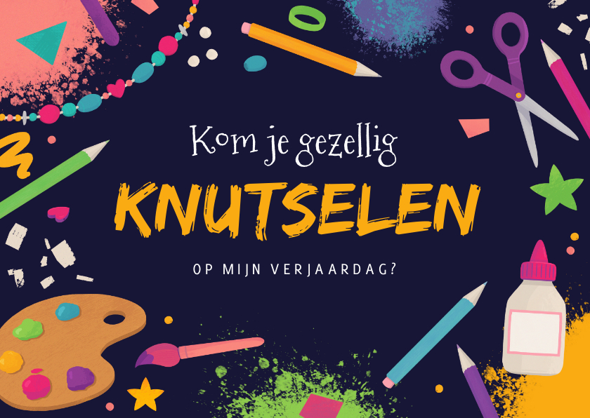 Kinderfeestjes - Kinderfeestje knutselen verf lijm knipsels knutselfeest