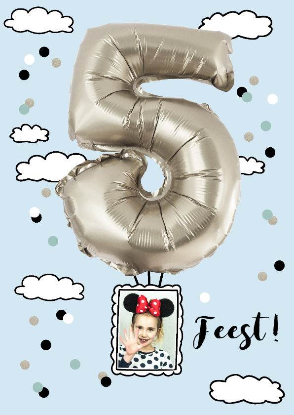 Kinderfeestje luchtballon 5 jaar zilverkleurig - Kinderfeestjes Kinderfeestjes - Kinderfeestje luchtballon 5 jaar zilverkleurig