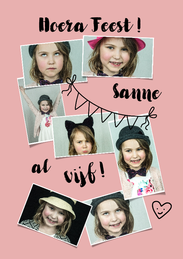 Kinderfeestje meisje 5 jaar fotocollage - Kinderfeestjes Kinderfeestjes - Kinderfeestje meisje 5 jaar fotocollage