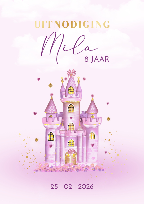 Kinderfeestjes - Kinderfeestje meisje met kasteel en spiegel