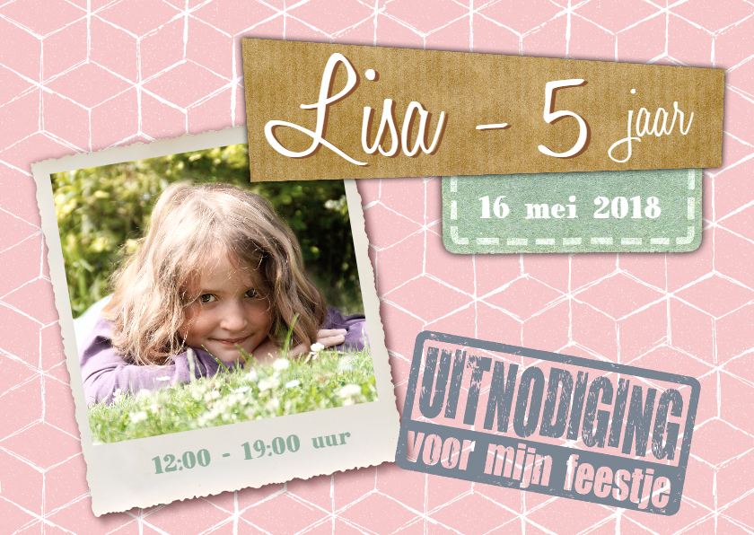 Kinderfeestje meisje uitnodiging pastel - Kinderfeestjes Kinderfeestjes - Kinderfeestje meisje uitnodiging pastel