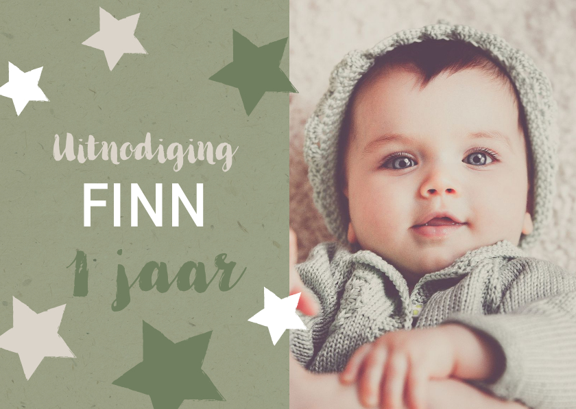 Kinderfeestjes - Kinderfeestje met sterren foto in je eigen kleur