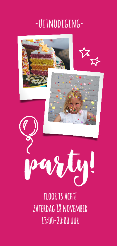 Kinderfeestje roze langwerpig - Kinderfeestjes Kinderfeestjes - Kinderfeestje roze langwerpig