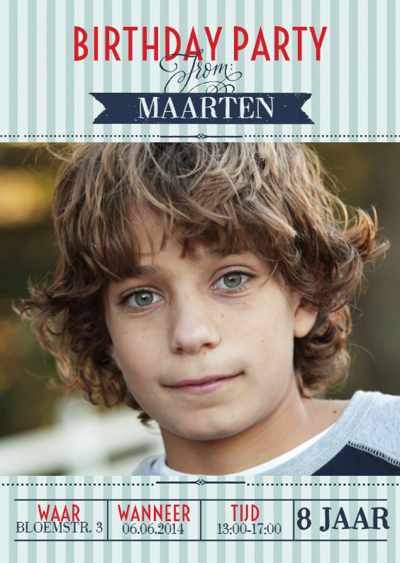 Kinderfeestje Strepen Stoer Hip - Kinderfeestjes Kinderfeestjes - Kinderfeestje Strepen Stoer Hip