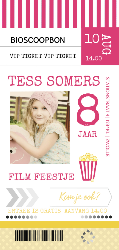 Kinderfeestjes - Kinderfeestje ticket film meisje