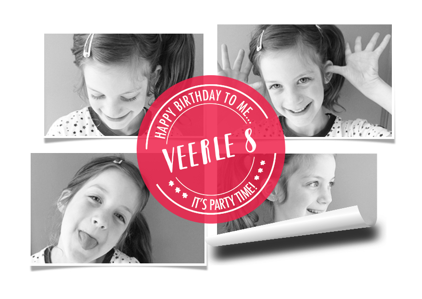 Kinderfeestje uitnodiging Collage Hip kind - Kinderfeestjes Kinderfeestjes - Kinderfeestje uitnodiging Collage Hip kind