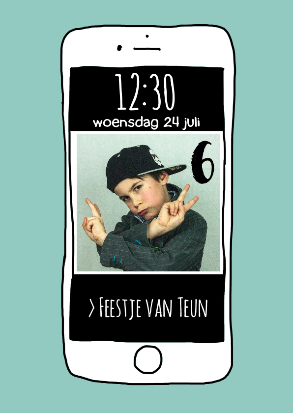 Kinderfeestje uitnodiging feestje telefoon - Kinderfeestjes Kinderfeestjes - Kinderfeestje uitnodiging feestje telefoon