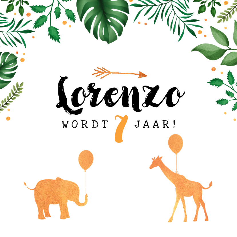 Kinderfeestjes - Kinderfeestje uitnodiging jungle hip met dieren