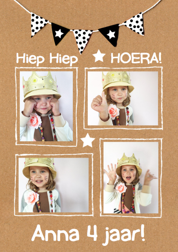 Kinderfeestje uitnodiging karton fotokaart - Kinderfeestjes Kinderfeestjes - Kinderfeestje uitnodiging karton fotokaart