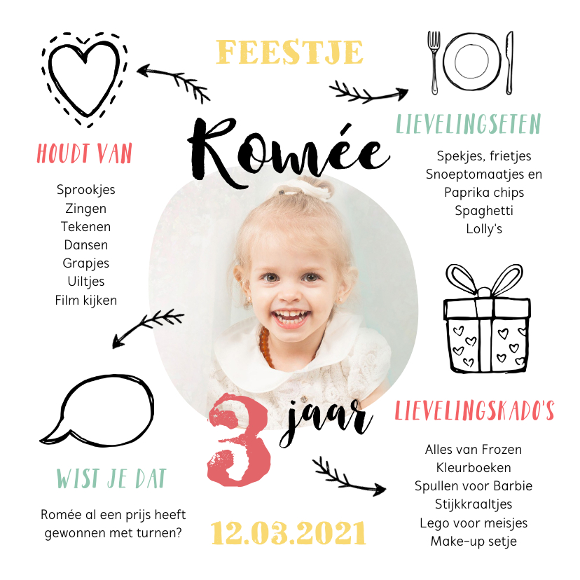 Kinderfeestje uitnodiging met foto en leuke weetjes - Kinderfeestjes Kinderfeestjes - Kinderfeestje uitnodiging met foto en leuke weetjes
