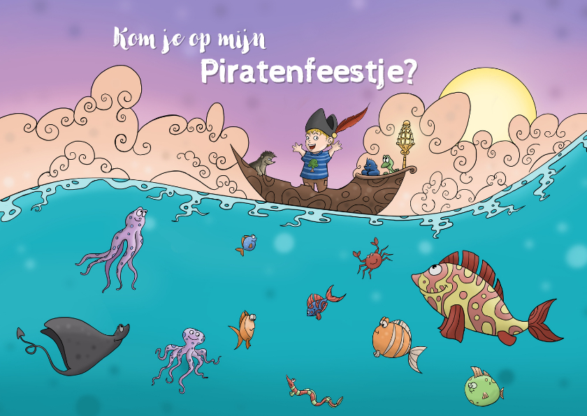 Kinderfeestje uitnodiging Piratenfeest - Kinderfeestjes Kinderfeestjes - Kinderfeestje uitnodiging Piratenfeest