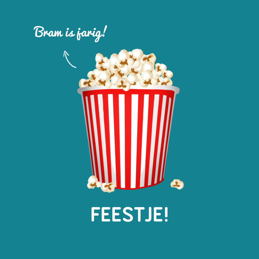 Kinderfeestjes - Kinderfeestje uitnodiging popcorn