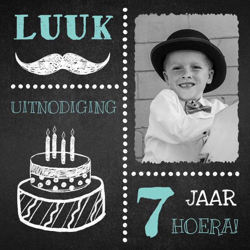 Kinderfeestje uitnodiging stoer krijtbord - Kinderfeestjes Kinderfeestjes - Kinderfeestje uitnodiging stoer krijtbord