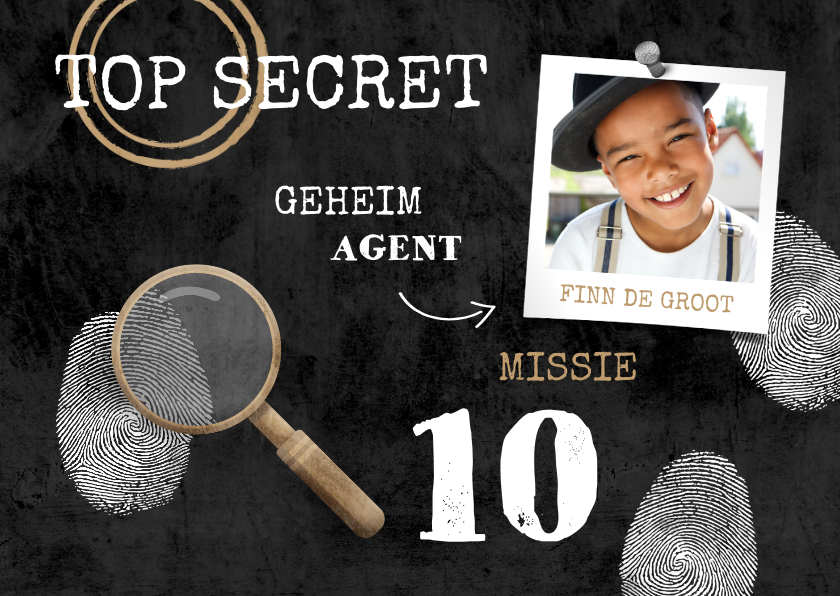 Kinderfeestje uitnodiging top secret detective feestje - Kinderfeestjes Kinderfeestjes - Kinderfeestje uitnodiging top secret detective feestje