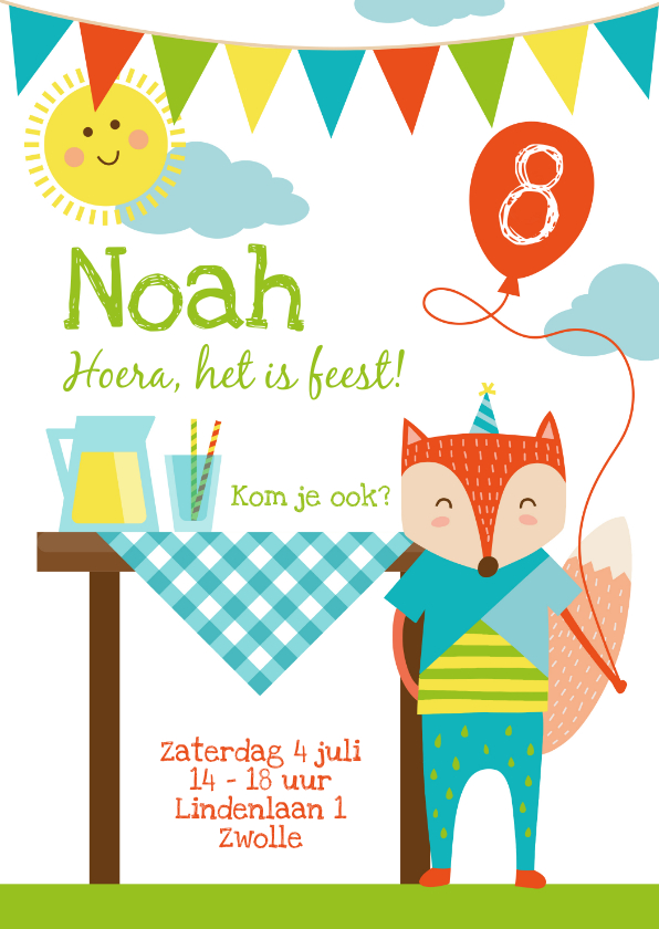 Kinderfeestje uitnodiging zomerfeestje jongen - Kinderfeestjes Kinderfeestjes - Kinderfeestje uitnodiging zomerfeestje jongen