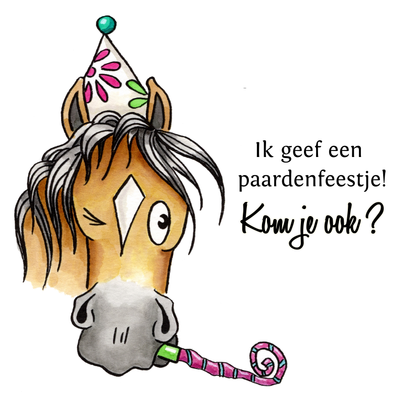 Kinderfeestjes - Kinderfeestje uitnodigingen paardenfeestje