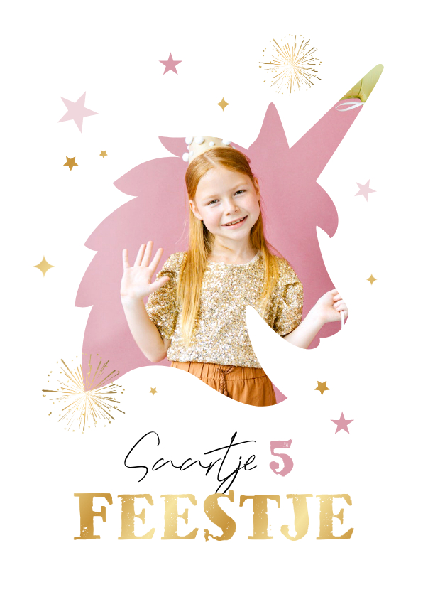 Kinderfeestjes - Kinderfeestje unicorn cupcake sterren goud foto