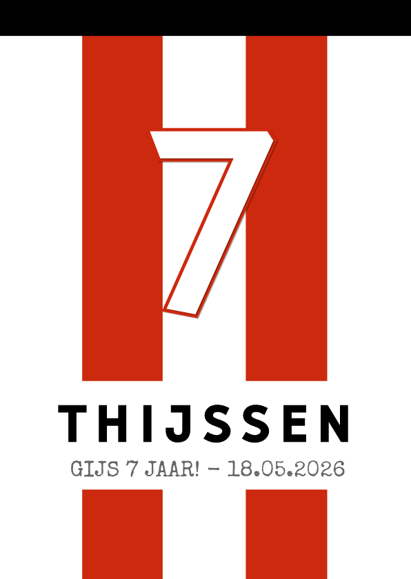 Kinderfeestje voetbalshirt gestreept rood wit - Kinderfeestjes Kinderfeestjes - Kinderfeestje voetbalshirt gestreept rood wit