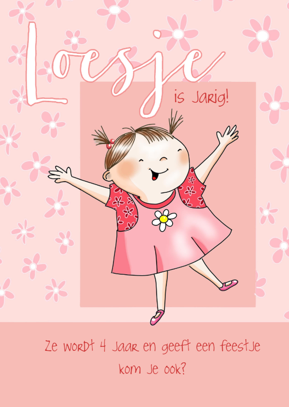 Kinderfeestje - vrolijk meisje in roze jurkje - Kinderfeestjes Kinderfeestjes - Kinderfeestje - vrolijk meisje in roze jurkje