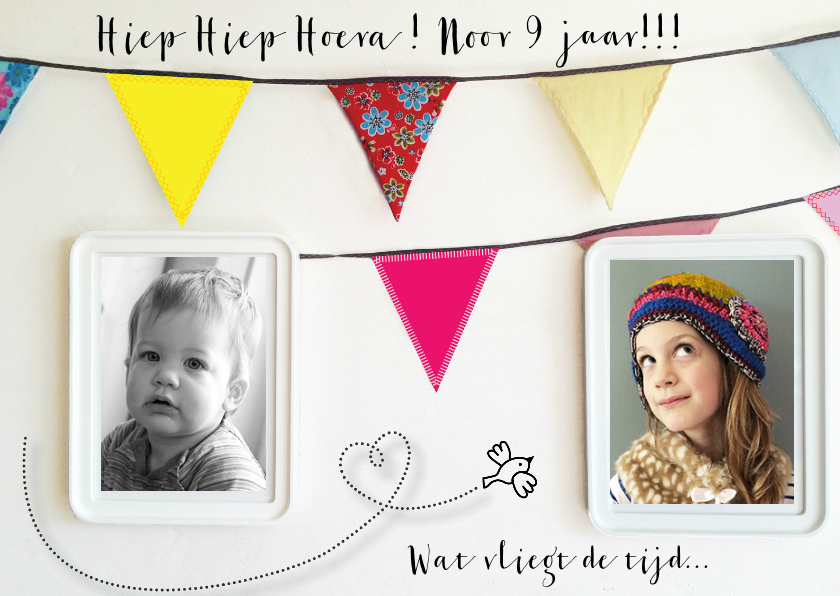 Kinderfeestje wat vliegt de tijd vlaggetjes - Kinderfeestjes Kinderfeestjes - Kinderfeestje wat vliegt de tijd vlaggetjes