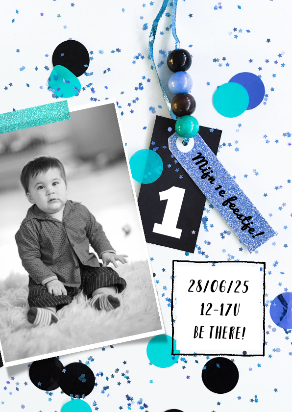Kinderfeestje1 jaar confetti boy - Kinderfeestjes Kinderfeestjes - Kinderfeestje1 jaar confetti boy