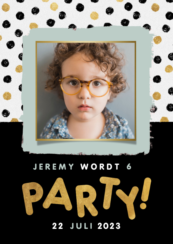 Leuke uitnodiging kinderfeestje met confetti, foto en party! - Kinderfeestjes Kinderfeestjes - Leuke uitnodiging kinderfeestje met confetti, foto en party!
