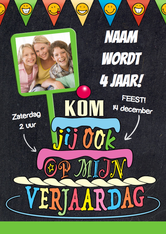 Leuke uitnodiging kinderfeestje met teksten in taart - Kinderfeestjes Kinderfeestjes - Leuke uitnodiging kinderfeestje met teksten in taart