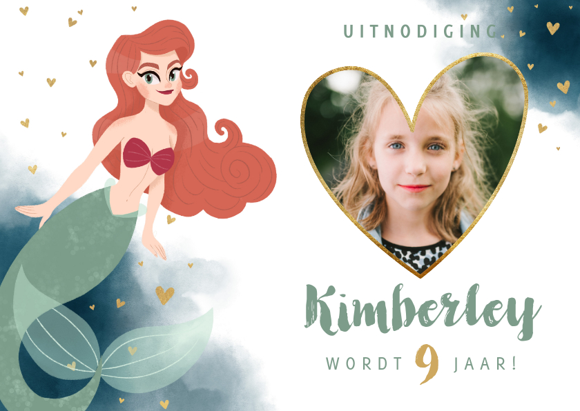 Leuke uitnodiging kinderfeestje met zeemeermin en waterverf - Kinderfeestjes Kinderfeestjes - Leuke uitnodiging kinderfeestje met zeemeermin en waterverf