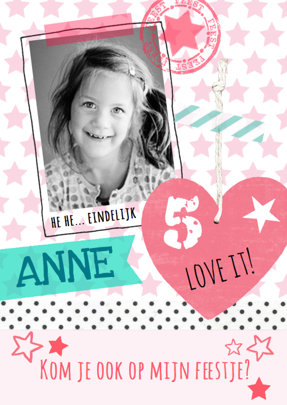 lief kinderfeest kaart meisje - Kinderfeestjes Kinderfeestjes - lief kinderfeest kaart meisje