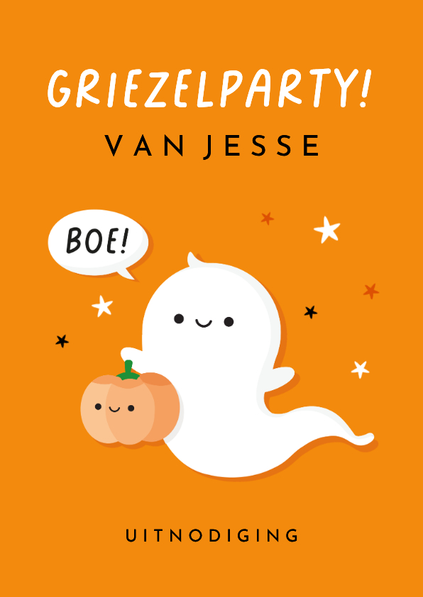 Kinderfeestjes - Lieve uitnodiging voor een griezel Halloween kinderfeestje