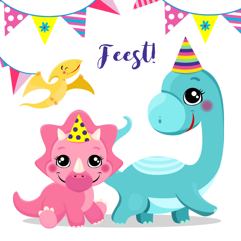 Kinderfeestjes - Lieve uitnodiging voor kinderfeestje met dino's